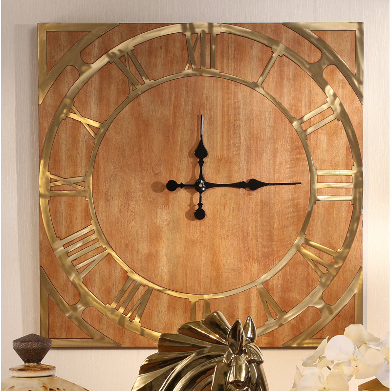 Corrigan Studio® Worle Oversized Wood Wall Clock Wayfair